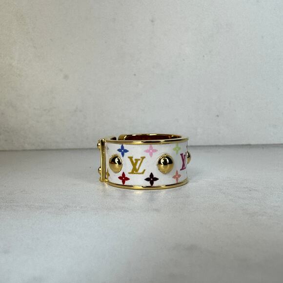 Louis Vuitton LV X TM Multicolor Ring Size M Murakami White/Gold New Rare - Picture 4 of 7